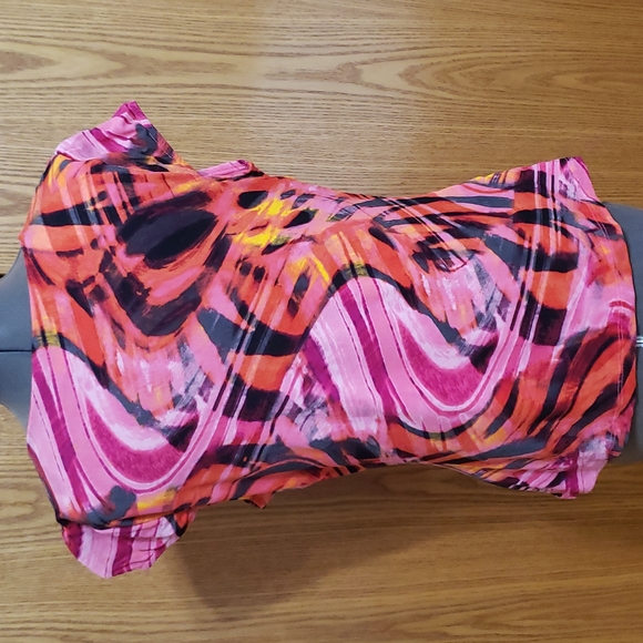 Worthington - Pink & Orange Top - Ladies Petite Large - Picture 3 of 12